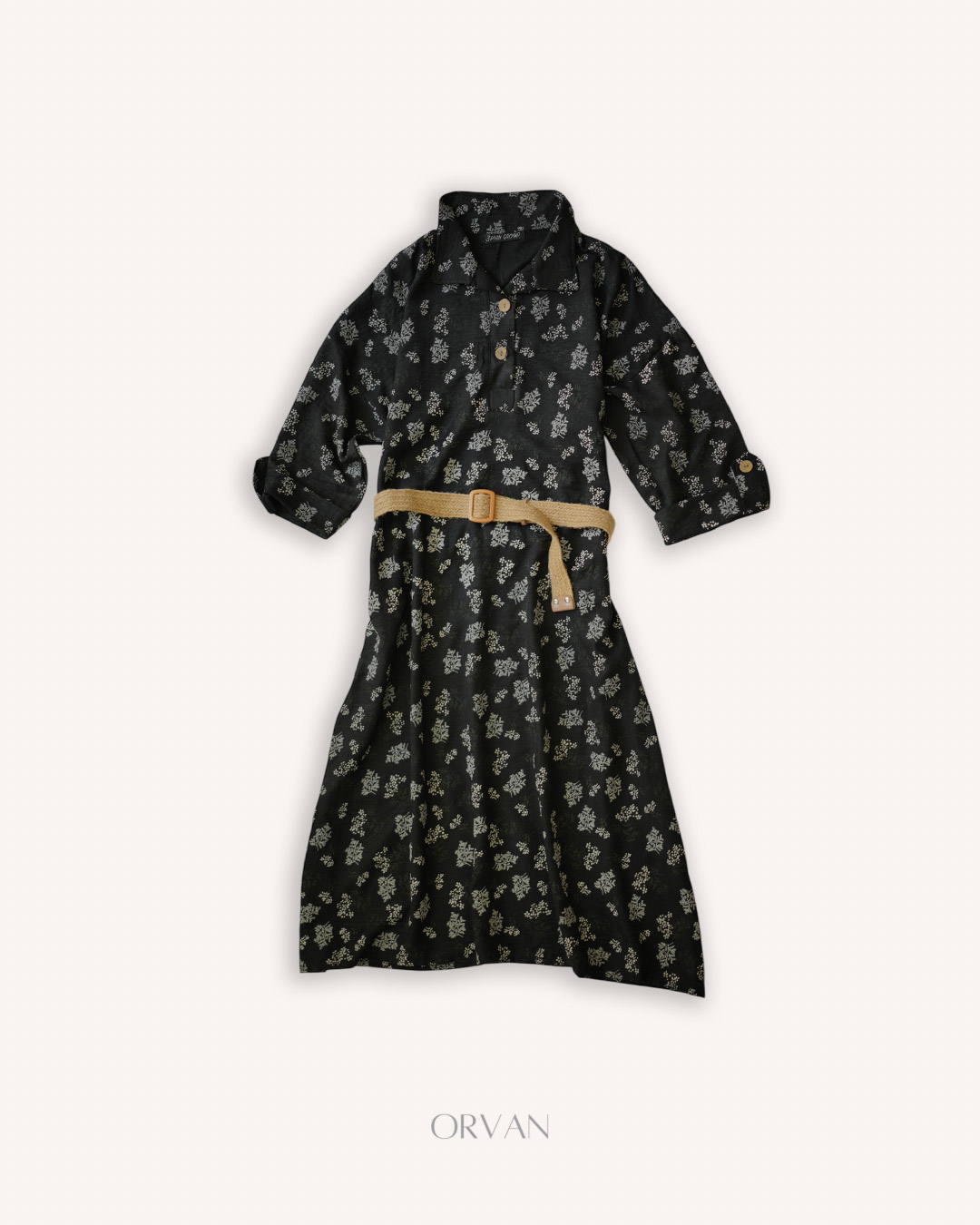 کفتان زنانه مراکشی گل‌ریز | لباس سنتی با طرح گل‌های کوچک و مدرن